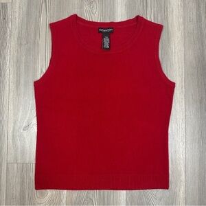 Stephanie Rogers Red Knit Sleeveless Sweater Vest Size L